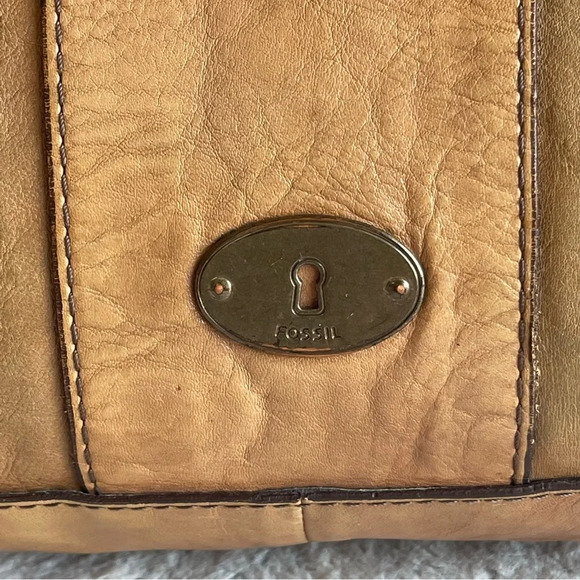 Fossil Vintage Reissue Tan Leather Satchel Shoulder Bag Business Shoulder Bag - Picture 2 of 16